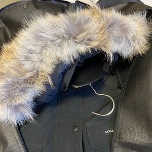 Canada Goose black label expedition style coat with fur at hood, so durable